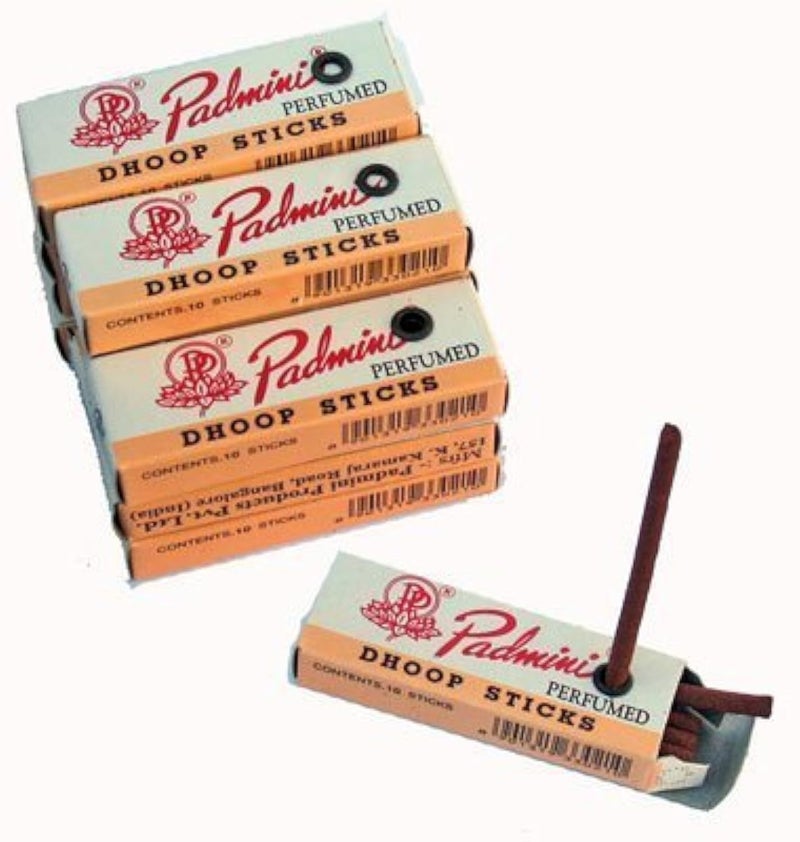 Padmini Dhoop Sticks - 12 Boxes of 10 Sticks Each - 2inch Regular Small Size - Image 1